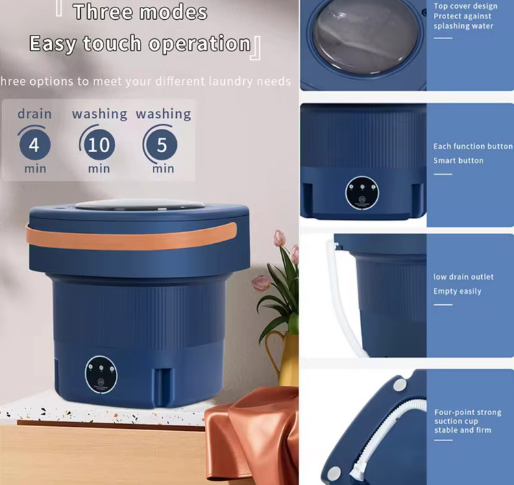 مینی واش تاشو بزرگ با طراحی تاشو و ظرفیت بالا مناسب برای شستشوی لباسهای نوزاد و مسافرت