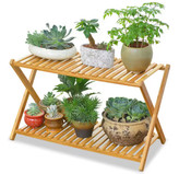 جا کفشی دوطبقه بامبو وارداتی با رنگ طبیعی و طراحی ساده و شیک