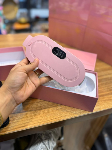 ماساژور شکم حرارتی صورتی با ۴ حالت ماساژ و بند قابل تنظیم